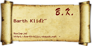 Barth Klió névjegykártya
